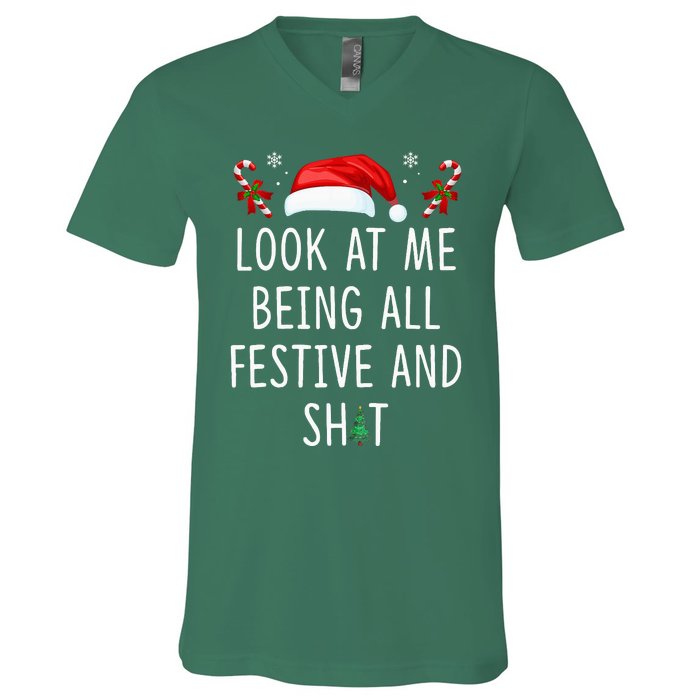 Look At Me Being All Festive And Funny Christmas Tree V-Neck T-Shirt