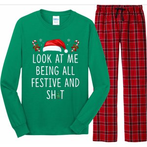 Look At Me Being All Festive And Funny Christmas Tree Long Sleeve Pajama Set