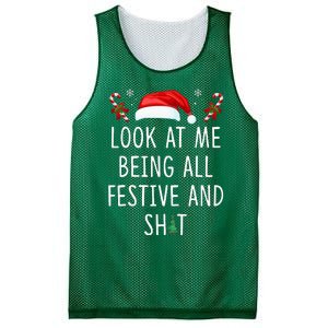 Look At Me Being All Festive And Funny Christmas Tree Mesh Reversible Basketball Jersey Tank