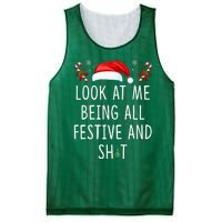 Look At Me Being All Festive And Funny Christmas Tree Mesh Reversible Basketball Jersey Tank