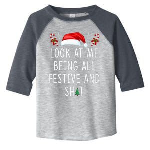 Look At Me Being All Festive And Funny Christmas Tree Toddler Fine Jersey T-Shirt