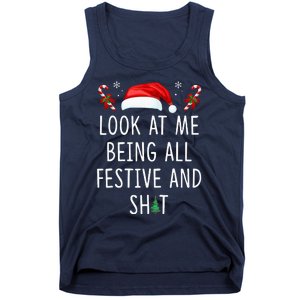 Look At Me Being All Festive And Funny Christmas Tree Tank Top