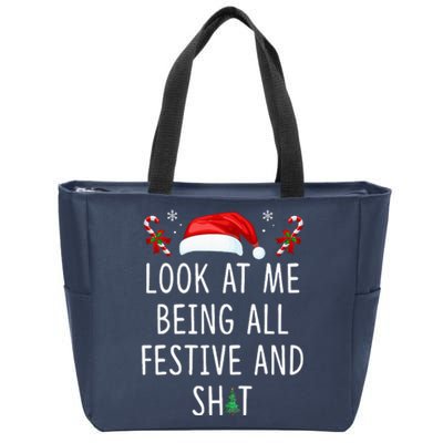 Look At Me Being All Festive And Funny Christmas Tree Zip Tote Bag