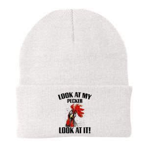 Look At My Pecker Look At It Funny Chicken Design Gift Knit Cap Winter Beanie