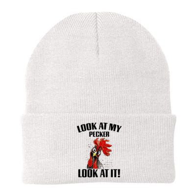 Look At My Pecker Look At It Funny Chicken Design Gift Beanie