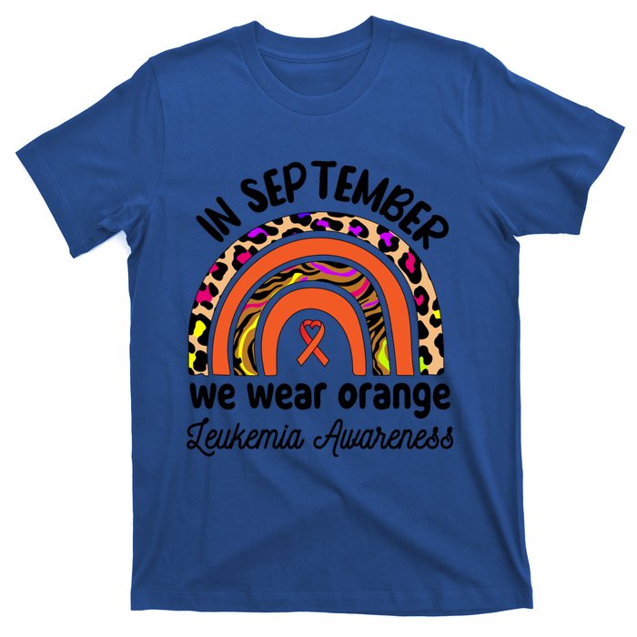 Leukemia Awareness Month Great Gift Rainbow We Wear Orange Funny Gift T-Shirt