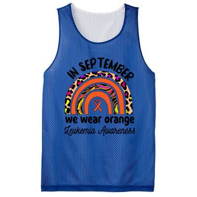 Leukemia Awareness Month Great Gift Rainbow We Wear Orange Funny Gift Mesh Reversible Basketball Jersey Tank