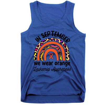 Leukemia Awareness Month Great Gift Rainbow We Wear Orange Funny Gift Tank Top