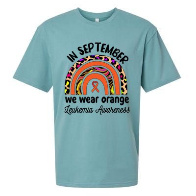 Leukemia Awareness Month Great Gift Rainbow We Wear Orange Funny Gift Sueded Cloud Jersey T-Shirt