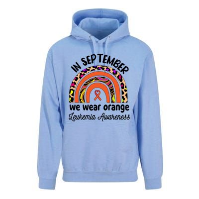 Leukemia Awareness Month Great Gift Rainbow We Wear Orange Funny Gift Unisex Surf Hoodie