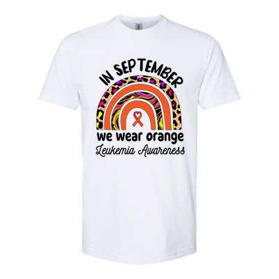 Leukemia Awareness Month Great Gift Rainbow We Wear Orange Funny Gift Softstyle CVC T-Shirt