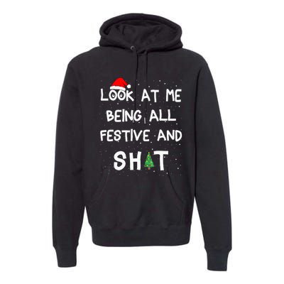 Look At Me Being All Festive And Shits Humorous Xmas 2024 Premium Hoodie