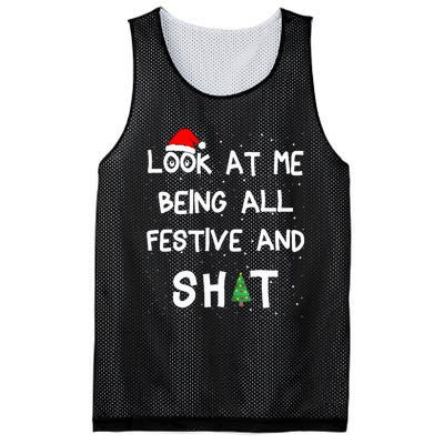 Look At Me Being All Festive And Shits Humorous Xmas 2024 Mesh Reversible Basketball Jersey Tank