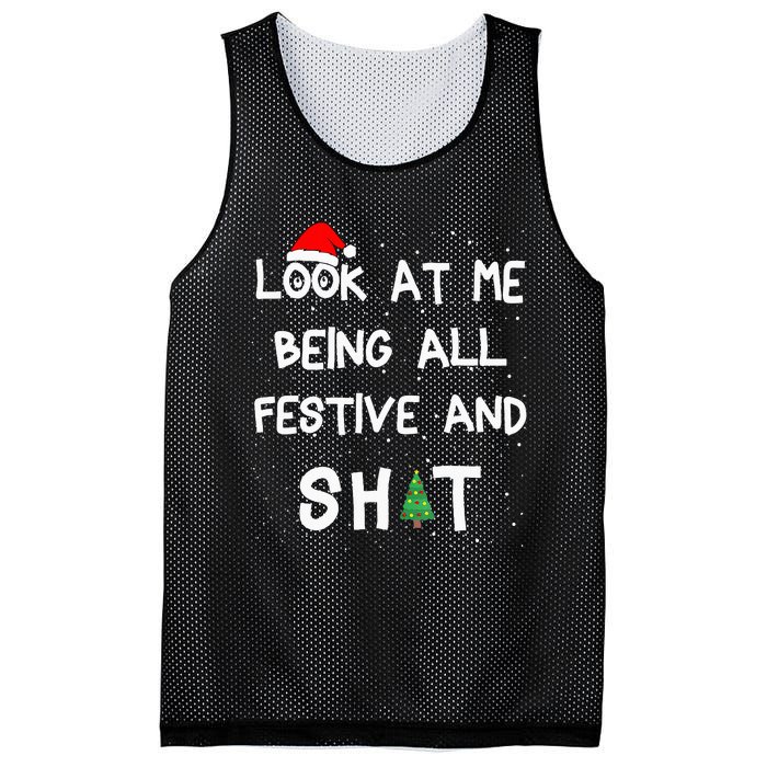 Look At Me Being All Festive And Shits Humorous Xmas 2024 Mesh Reversible Basketball Jersey Tank