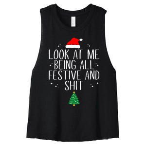 Look At Me Being All Festive And Shit Women's Racerback Cropped Tank