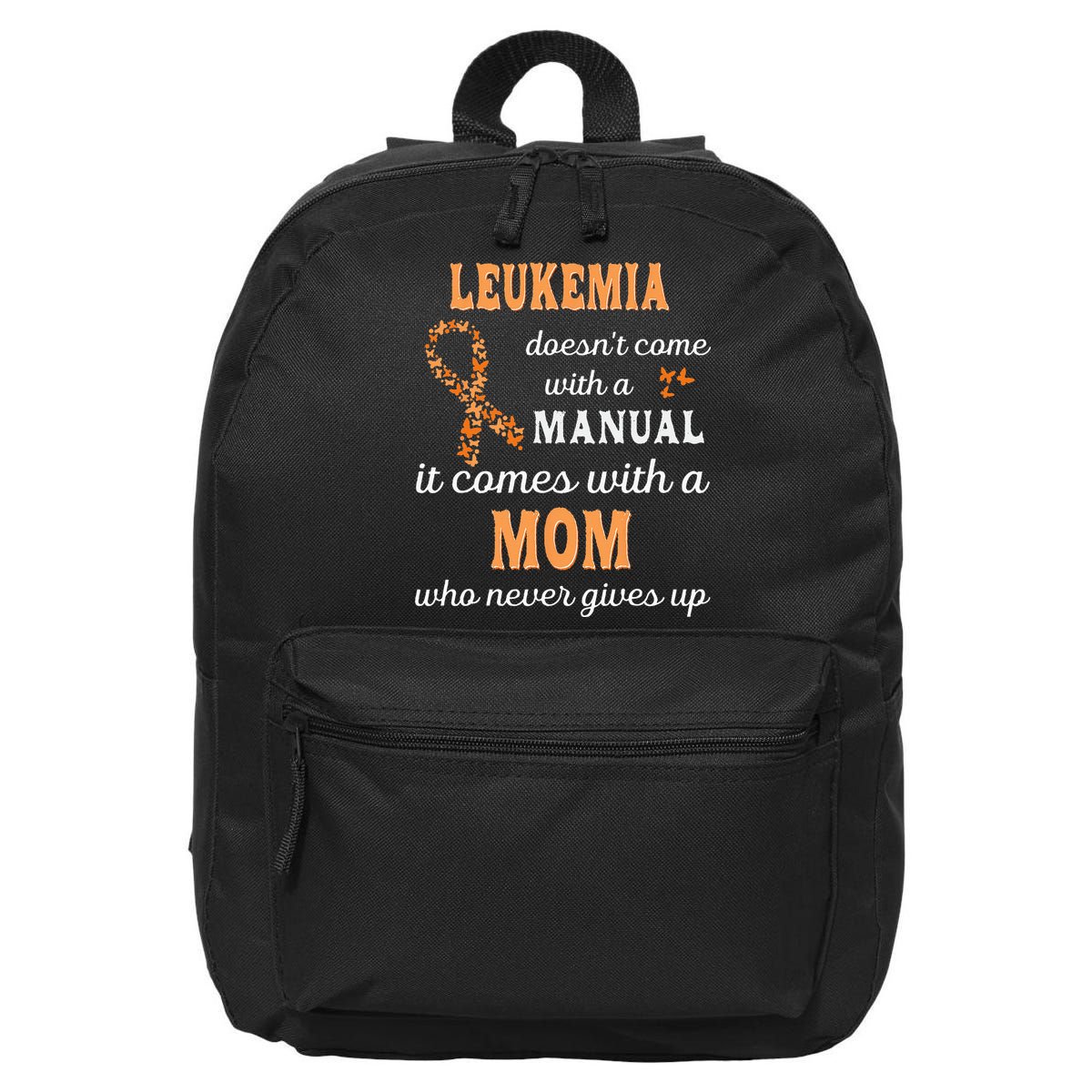 Leukemia Awareness Mom Support Leukemia Warrior 16 in Basic Backpack