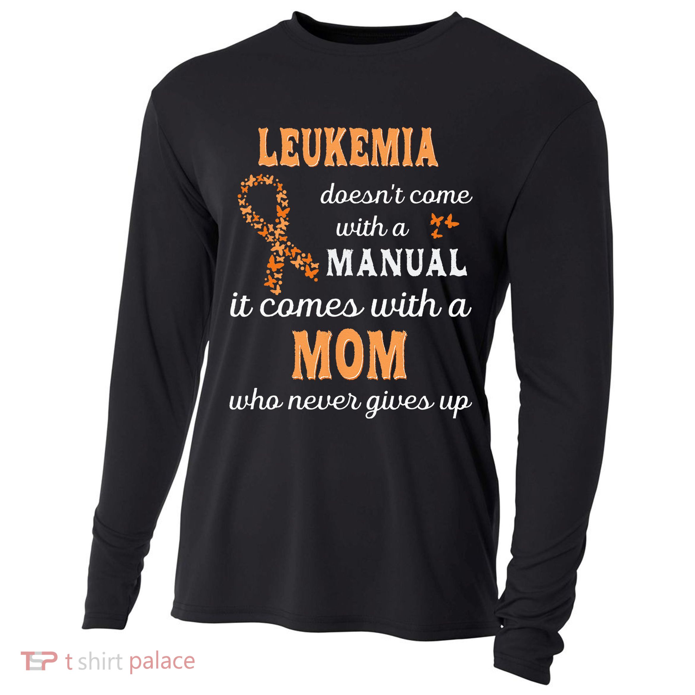 Leukemia Awareness Mom Support Leukemia Warrior Cooling Performance Long Sleeve Crew