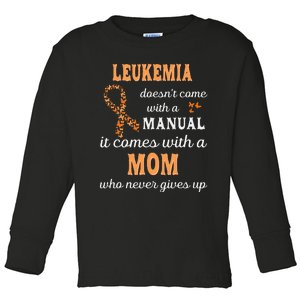 Leukemia Awareness Mom Support Leukemia Warrior Toddler Long Sleeve Shirt