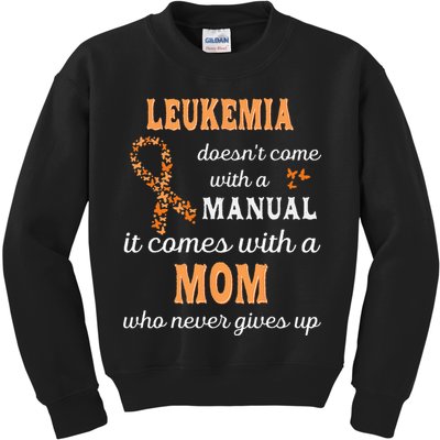 Leukemia Awareness Mom Support Leukemia Warrior Kids Sweatshirt