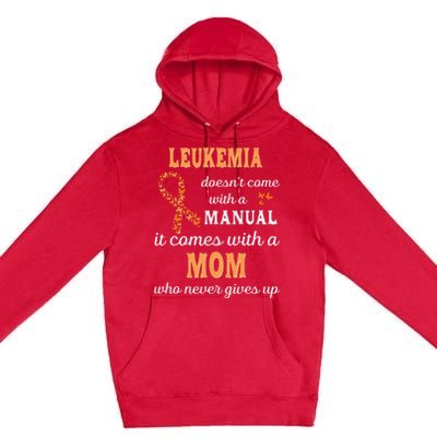 Leukemia Awareness Mom Support Leukemia Warrior Premium Pullover Hoodie