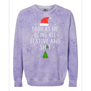 Look At Me Being All Festive Colorblast Crewneck Sweatshirt