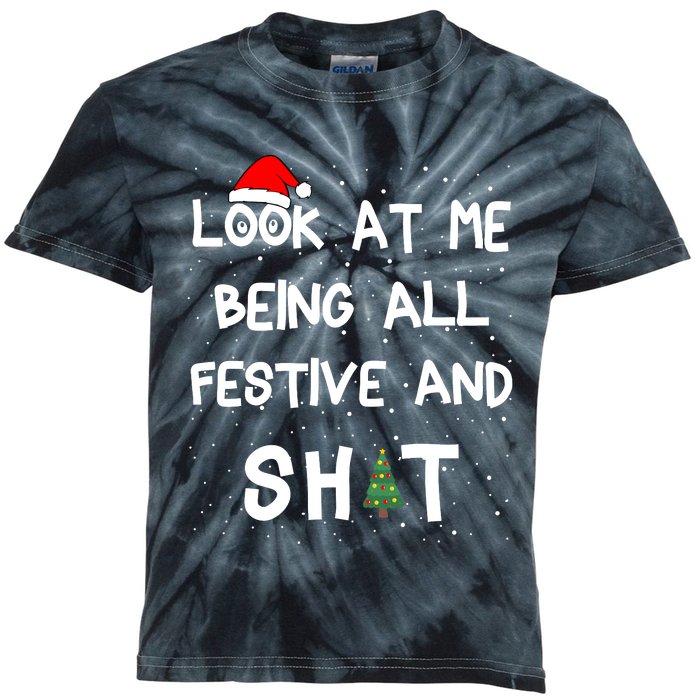 Look At Me Being All Festive Christmas Matching Family Kids Tie-Dye T-Shirt