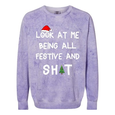 Look At Me Being All Festive Christmas Matching Family Colorblast Crewneck Sweatshirt