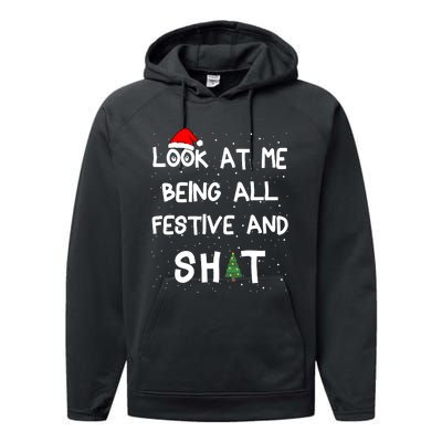 Look At Me Being All Festive Christmas Matching Family Performance Fleece Hoodie