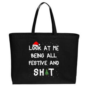 Look At Me Being All Festive Christmas Matching Family Cotton Canvas Jumbo Tote