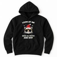 Look At Me Being All Festive And Shits Cat Xmas Hoodie