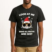 Look At Me Being All Festive And Shits Cat Xmas Tall T-Shirt