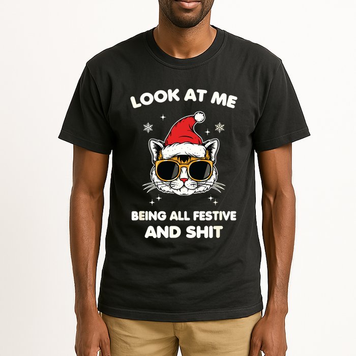 Look At Me Being All Festive And Shits Cat Xmas Tall T-Shirt