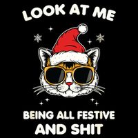 Look At Me Being All Festive And Shits Cat Xmas Backpack
