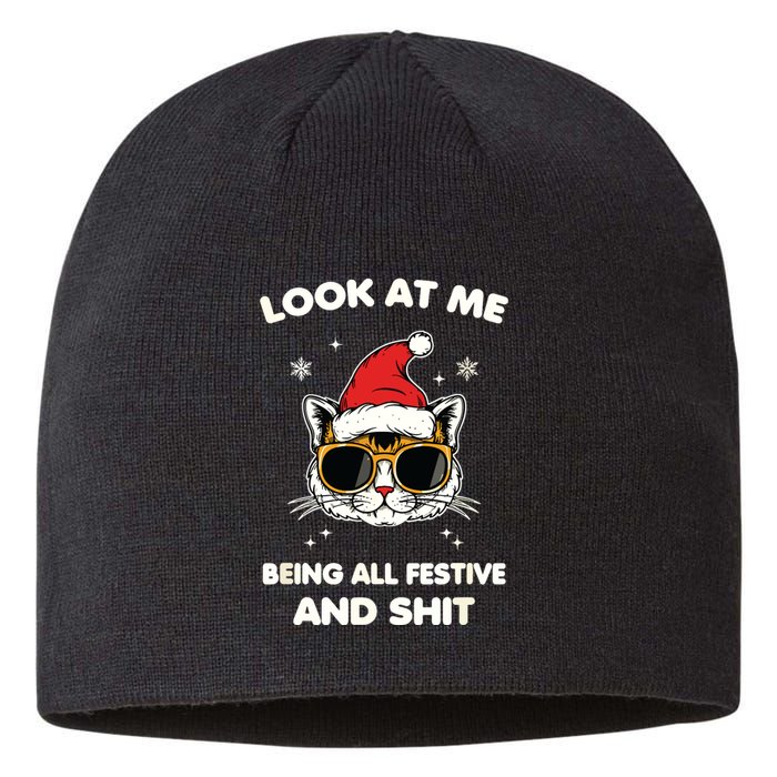 Look At Me Being All Festive And Shits Cat Xmas Sustainable Beanie