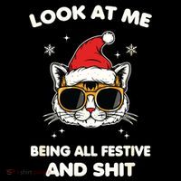 Look At Me Being All Festive And Shits Cat Xmas Bag