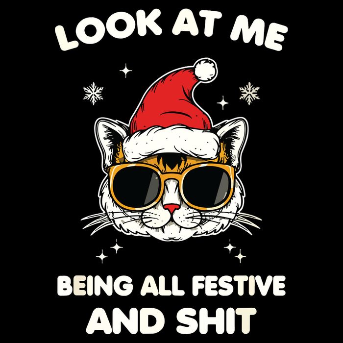 Look At Me Being All Festive And Shits Cat Xmas Youth Performance Sprint T-Shirt