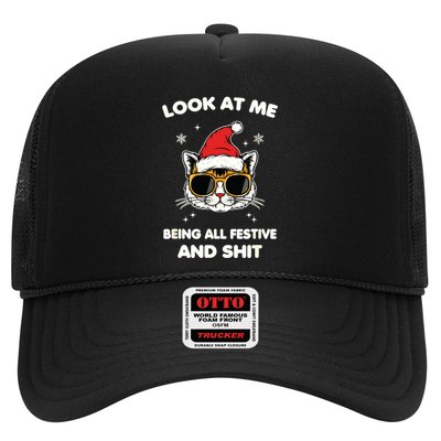Look At Me Being All Festive And Shits Cat Xmas Trucker Hat