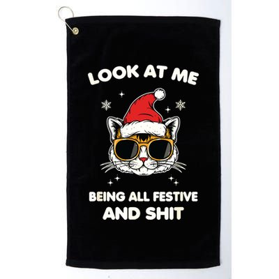Look At Me Being All Festive And Shits Cat Xmas Golf Towel