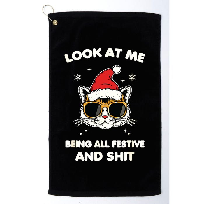 Look At Me Being All Festive And Shits Cat Xmas Golf Towel