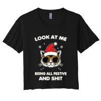 Look At Me Being All Festive And Shits Cat Xmas Crop Top