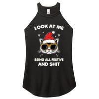 Look At Me Being All Festive And Shits Cat Xmas Women's Perfect Tri Rocker Tank
