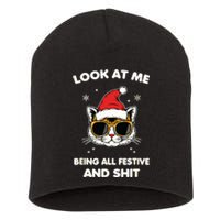 Look At Me Being All Festive And Shits Cat Xmas Short Acrylic Beanie