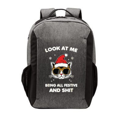 Look At Me Being All Festive And Shits Cat Xmas Vector Backpack