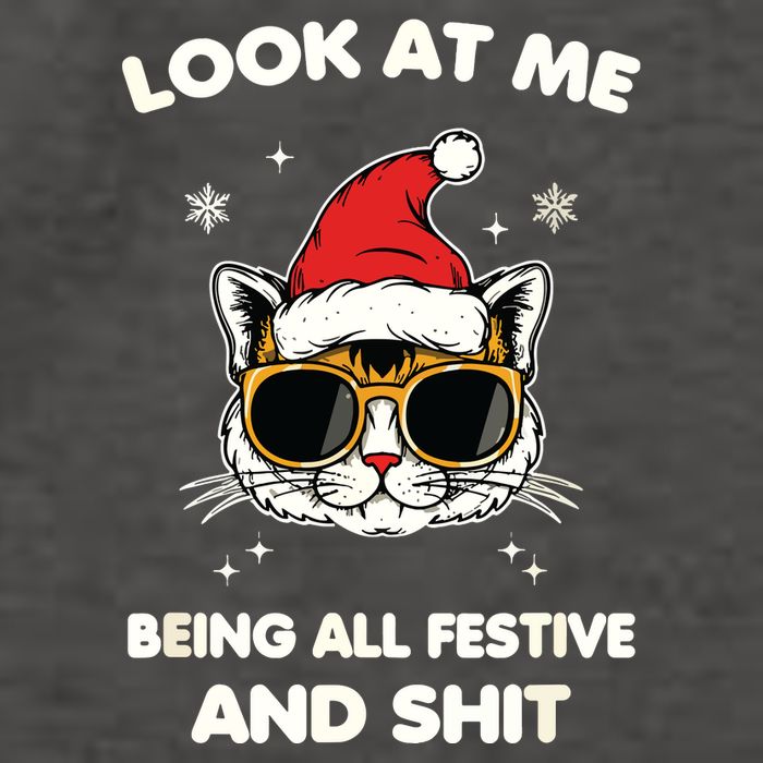 Look At Me Being All Festive And Shits Cat Xmas Vector Backpack