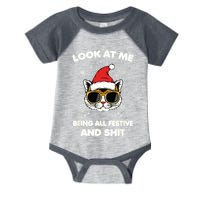 Look At Me Being All Festive And Shits Cat Xmas Infant Baby Jersey Bodysuit