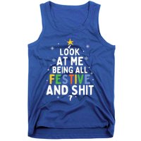 Look At Me Being All Festive Funny Humorous Christmas Tree Gift Tank Top