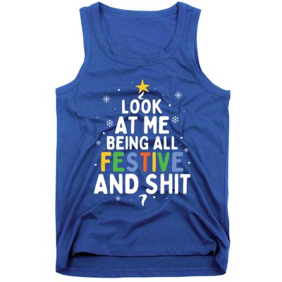 Look At Me Being All Festive Funny Humorous Christmas Tree Gift Tank Top