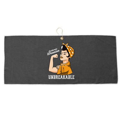 Leukemia Awareness Month Unbreakable Warrior Vintage Gift Large Microfiber Waffle Golf Towel