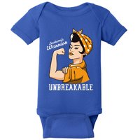 Leukemia Awareness Month Unbreakable Warrior Vintage Gift Baby Bodysuit