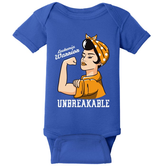 Leukemia Awareness Month Unbreakable Warrior Vintage Gift Baby Bodysuit